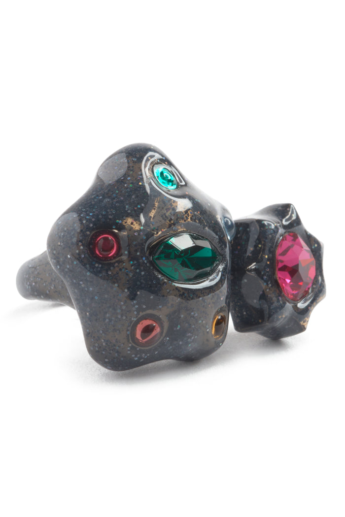 Collina Strada GLITTER BLACK STARLET RING 6