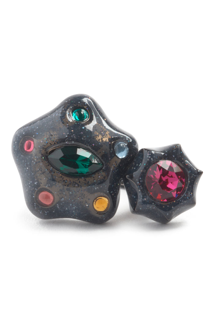 collina strada GLITTER BLACK STARLET RING 6