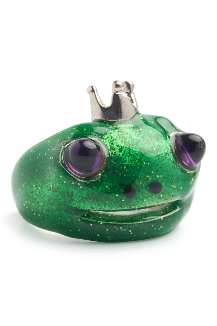 Collina Strada GLITTER GREEN FROG PRINCE RING