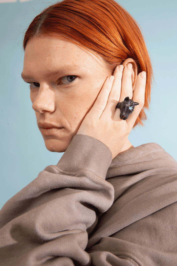 Collina Strada GLITTER GREY BABY PONY RING 6