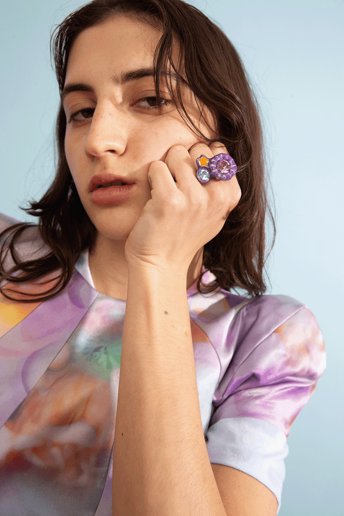 Collina Strada GLITTER LILAC CANDY GEM RING 6