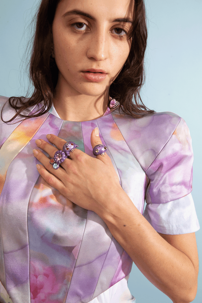 Collina Strada GLITTER LILAC CANDY GEM RING 6