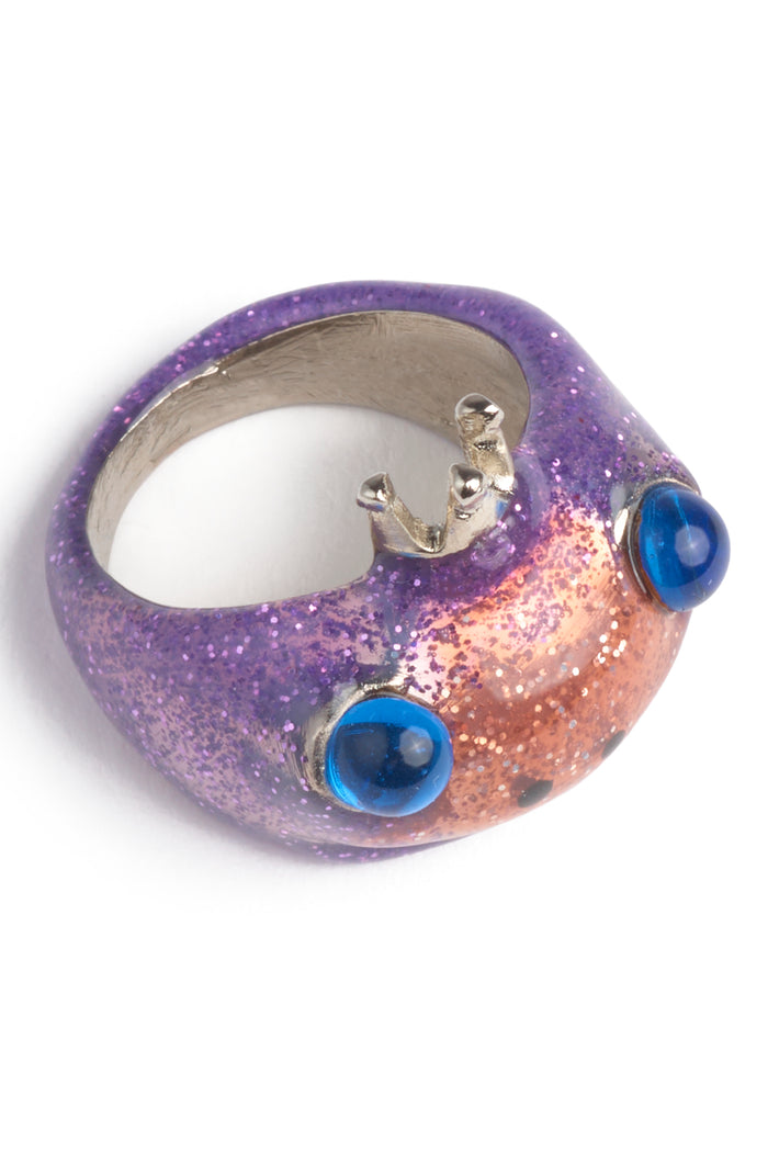 Collina Strada GLITTER PINK LILAC FROG PRINCE RING