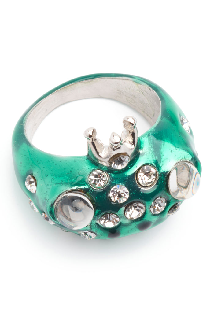 Collina Strada GREEN FRECKLES FROG PRINCE RING