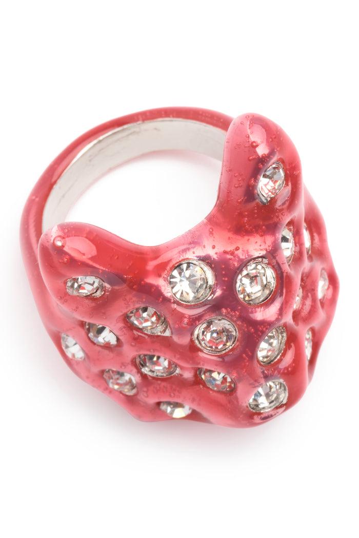 Collina Strada HOT PINK PUFFY BUNNY RING 6