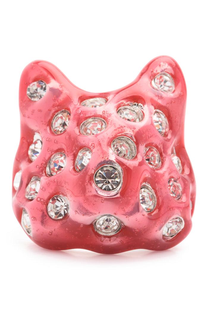 collina strada HOT PINK PUFFY BUNNY RING 6
