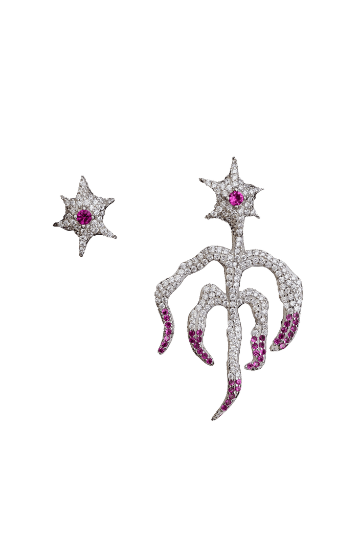 collina strada HOT PINK STARBURST MIX EARRING