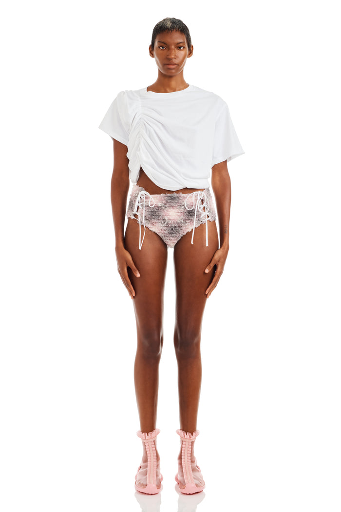 collina strada LAVENDER PLAID LACE UP PANTY