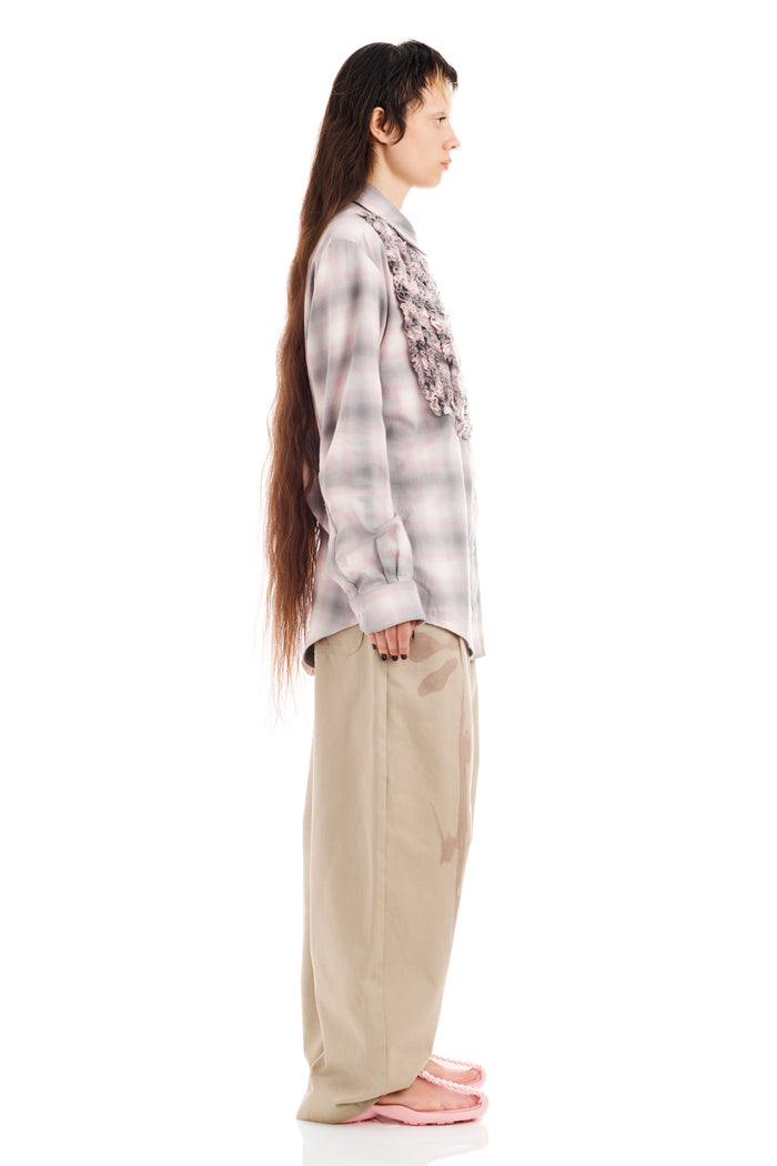 Collina Strada LAVENDER PLAID TUXEDO BUTTON UP