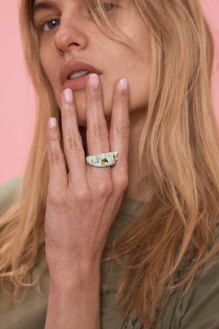 Collina Strada LEMON STRIPE DEMI ALIEN RING