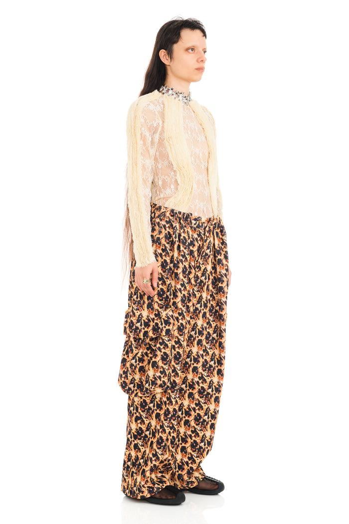 Collina Strada LEOPARD PEONY PLEATED CARGO PANT