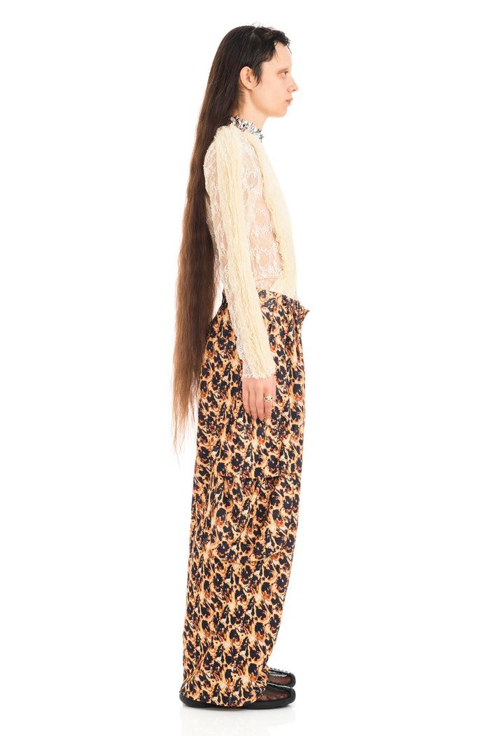 Collina Strada LEOPARD PEONY PLEATED CARGO PANT