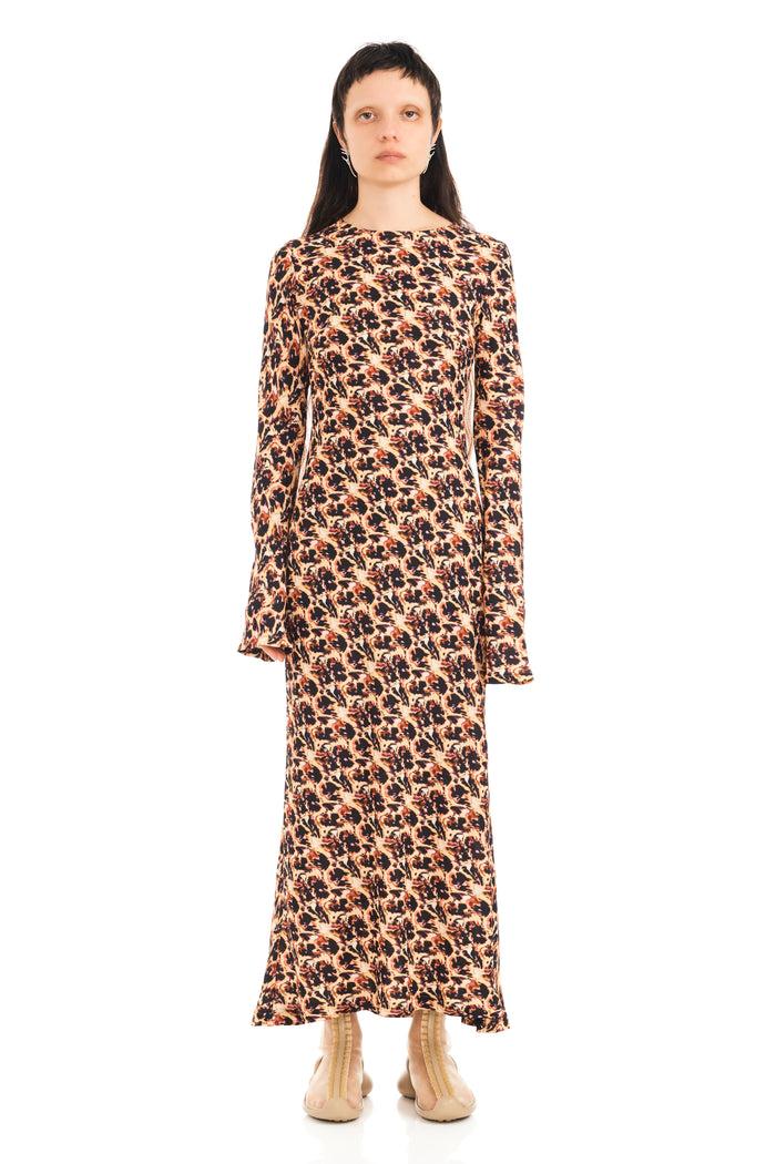 collina strada LEOPARD PEONY YURI DRESS