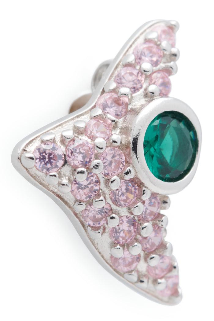 Collina Strada LIGHT PINK EMERALD TRIGON STUDS