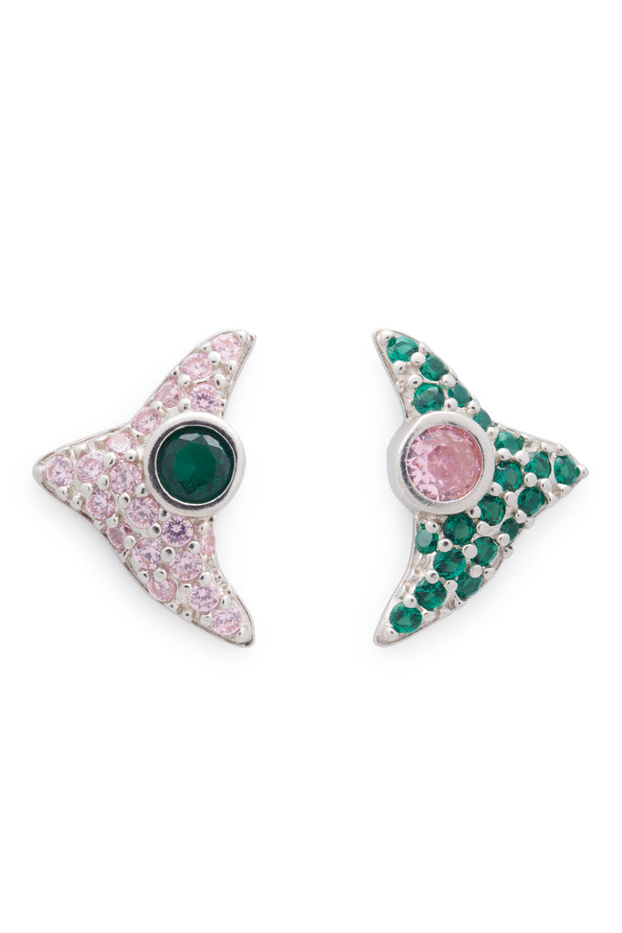 collina strada LIGHT PINK EMERALD TRIGON STUDS