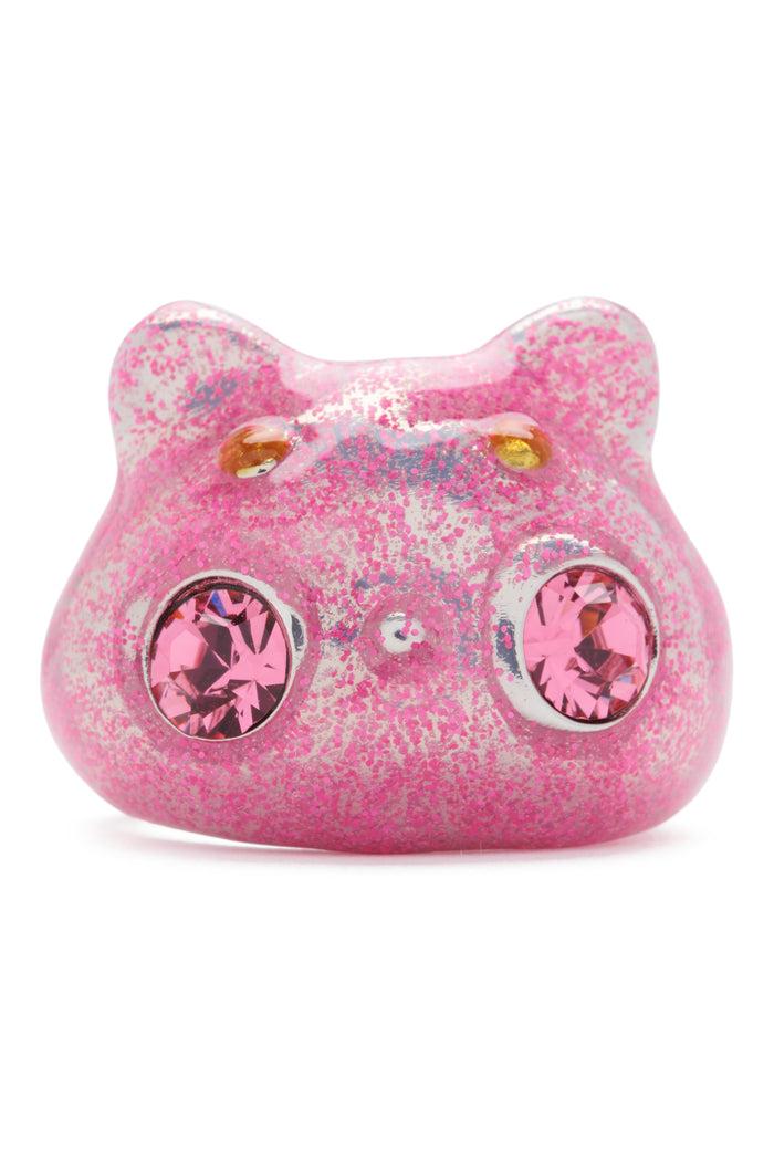 collina strada LIGHT PINK GLITTER BUG RING