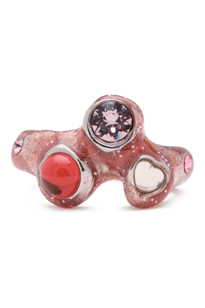 collina strada LIGHT PINK GLITTER FLORENCE RING