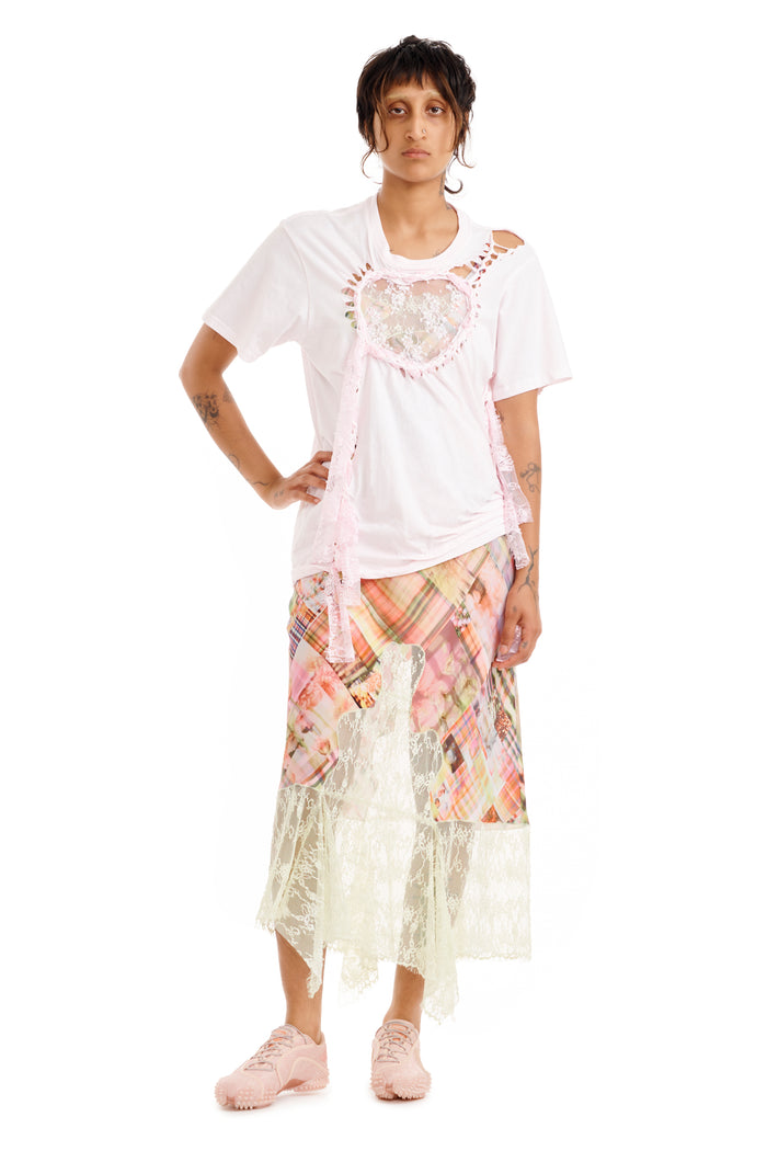 Collina Strada LIGHT PINK LACE HEART NASH TEE