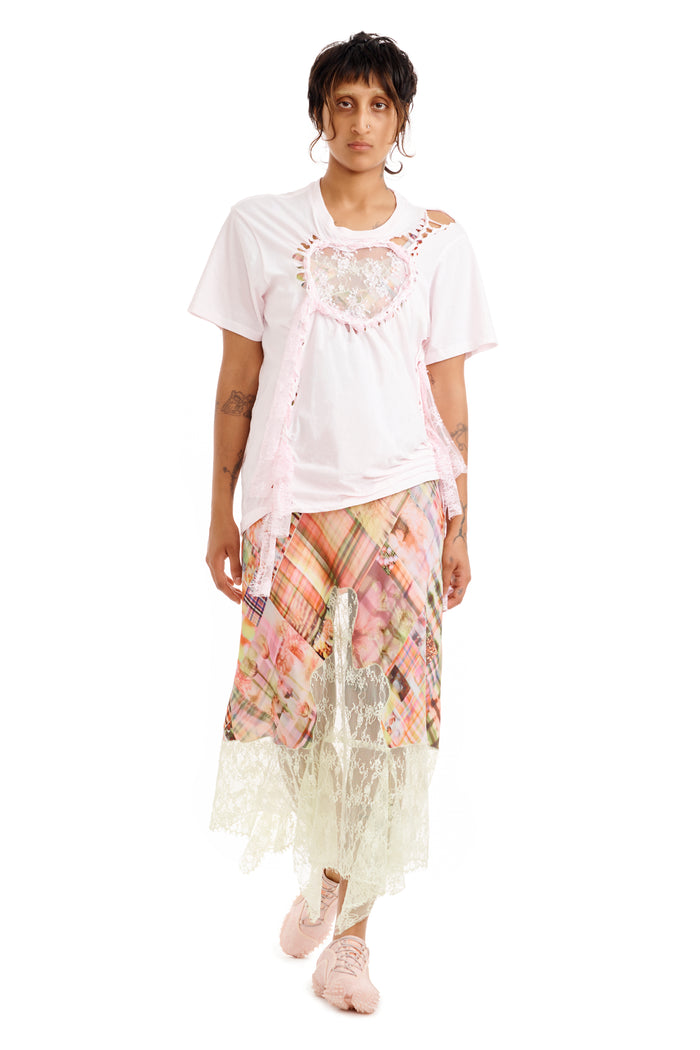 Collina Strada LIGHT PINK LACE HEART NASH TEE