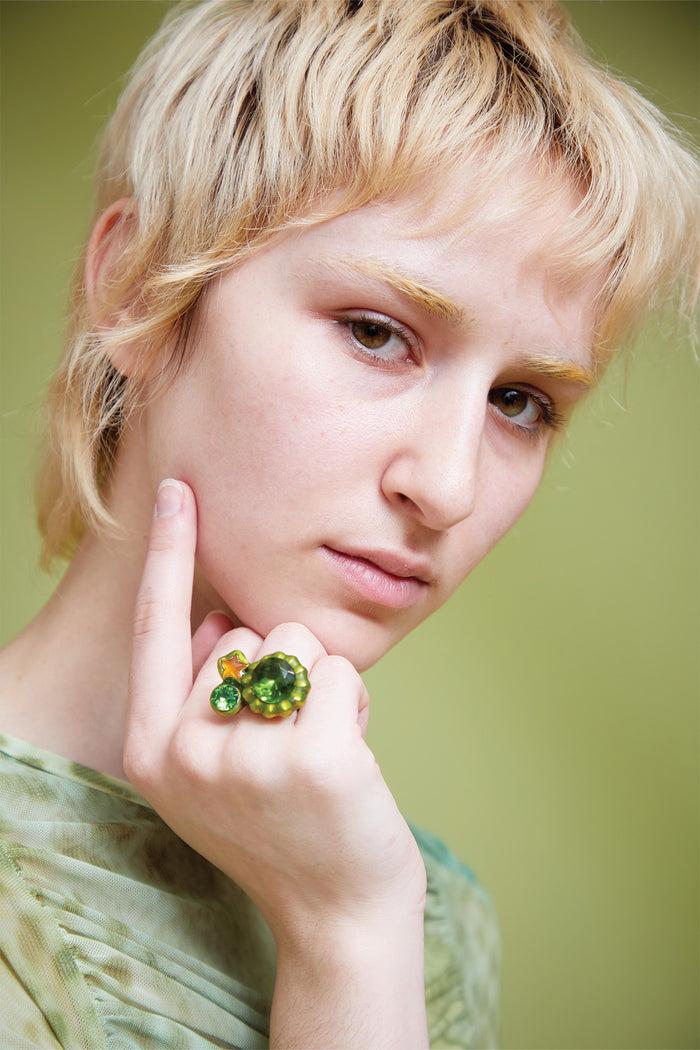 Collina Strada LIME CANDY GEM RING 6