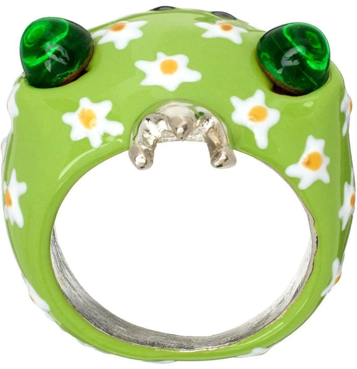 Collina Strada LIME FLOWERS FROG PRINCE RING