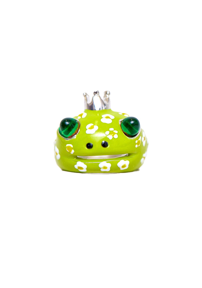 collina strada LIME FLOWERS FROG PRINCE RING