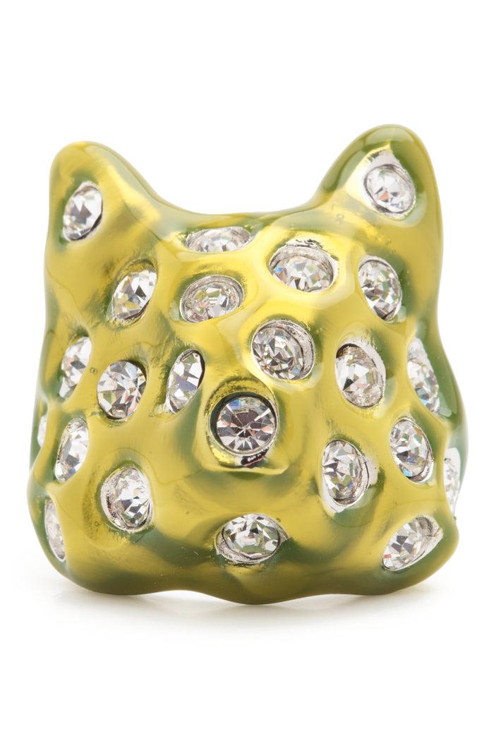 collina strada LIME PUFFY BUNNY RING