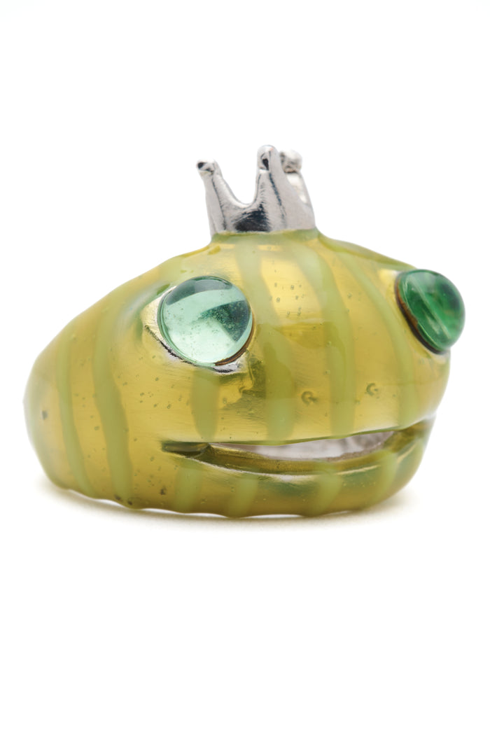 Collina Strada LIME STRIPE FROG PRINCE RING