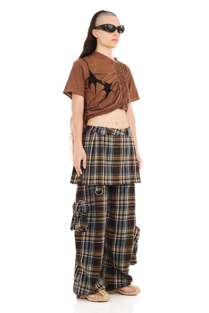 Collina Strada LOAM PLAID LAWN SKIRT CARGO PANT