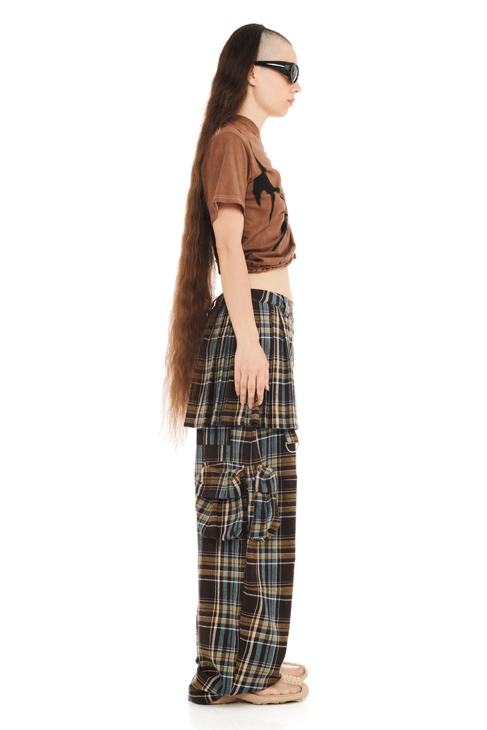 Collina Strada LOAM PLAID LAWN SKIRT CARGO PANT