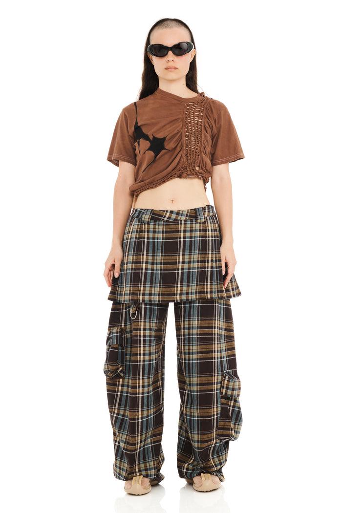 collina strada LOAM PLAID LAWN SKIRT CARGO PANT