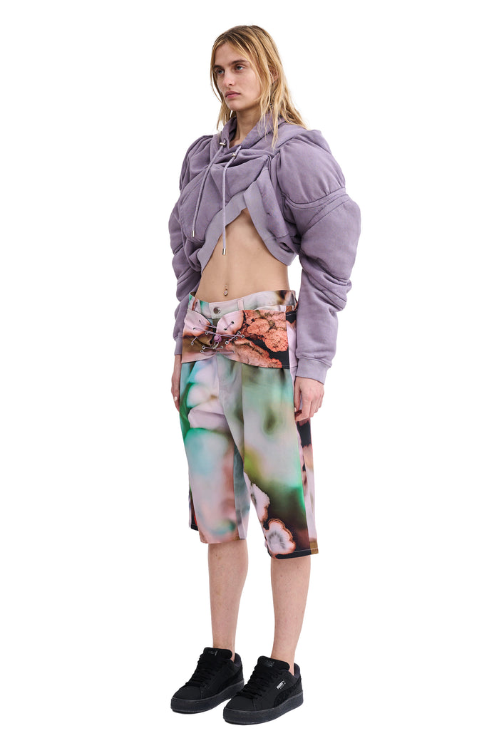 Collina Strada MAUVE MUSCLE CROPPED HOODIE X SMALL