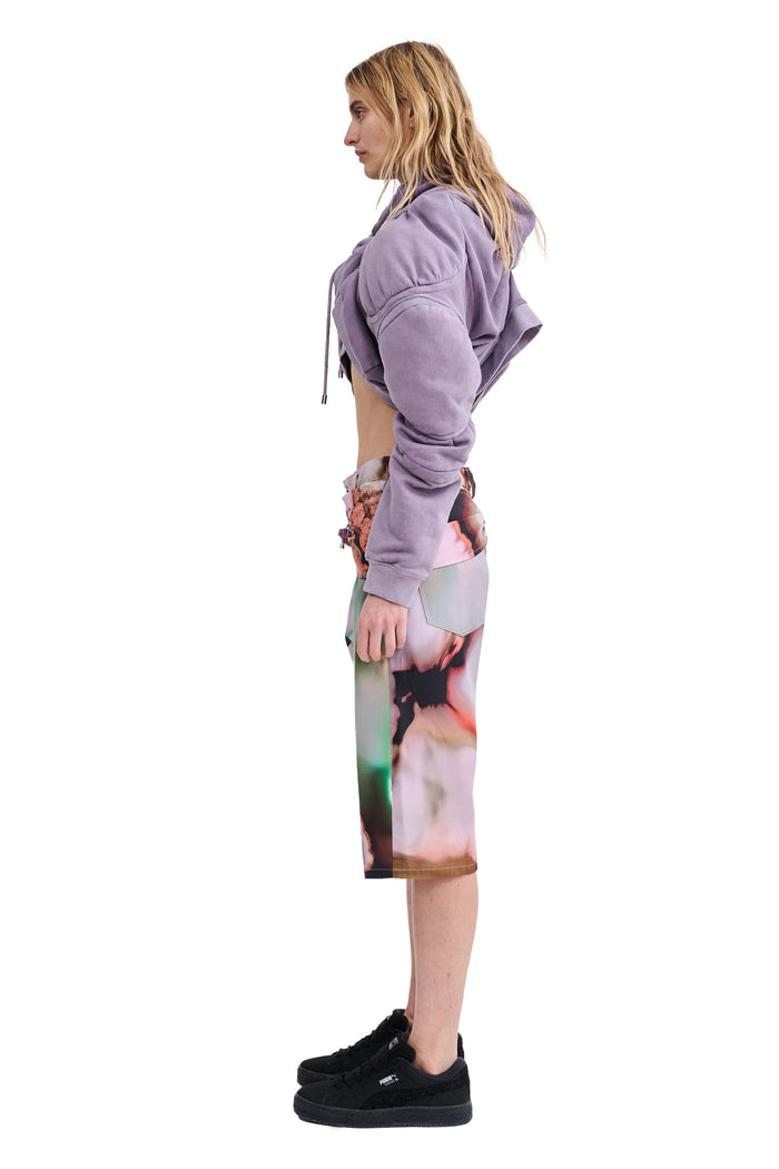 Collina Strada MAUVE MUSCLE CROPPED HOODIE X SMALL