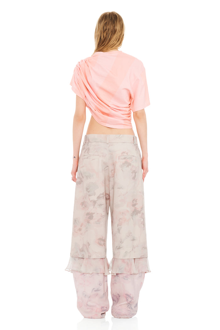 Collina Strada MELON STRIPE EVA DRAPED TEE