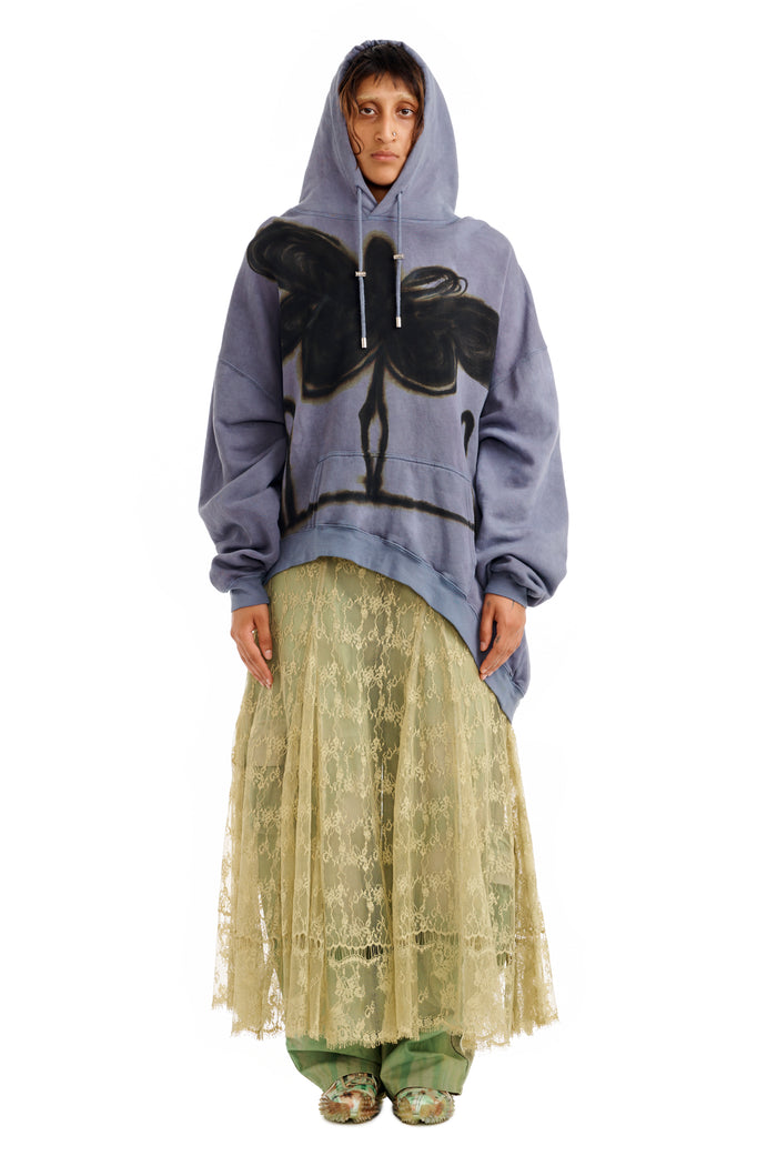 Collina Strada MIDNIGHT FLOWER POT WAVE HEM HOODIE