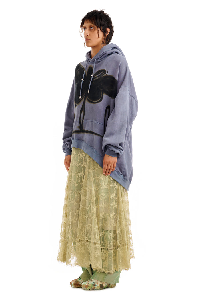 Collina Strada MIDNIGHT FLOWER POT WAVE HEM HOODIE