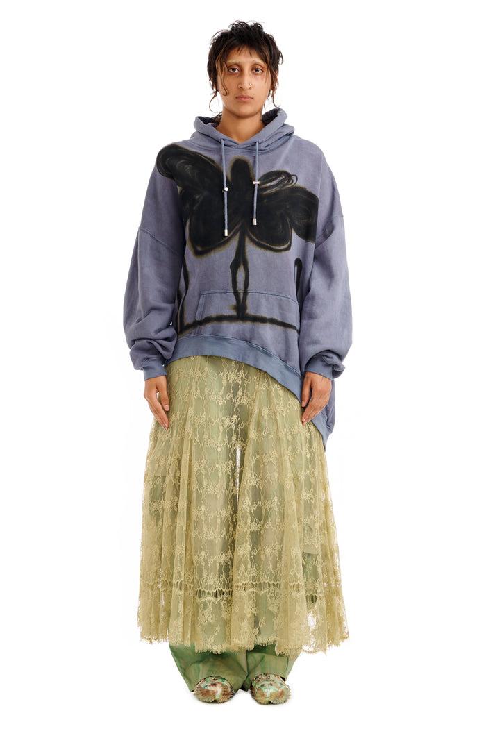 collina strada MIDNIGHT FLOWER POT WAVE HEM HOODIE