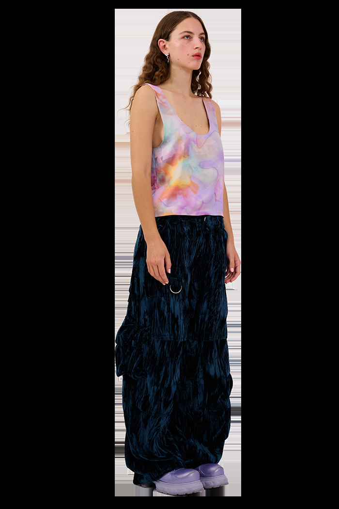 Collina Strada MOLTEN FLOWERS PINNY TOP X SMALL