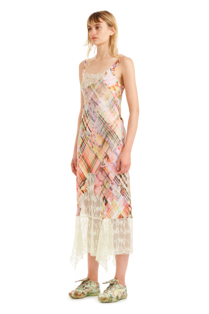 Collina Strada MULTI PLAID ANEMONE DRESS