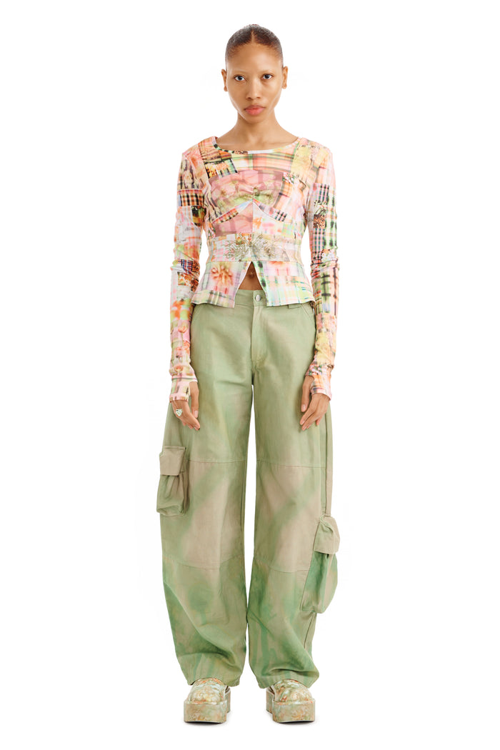 Collina Strada MULTI PLAID L/S GINA TEE XSMALL