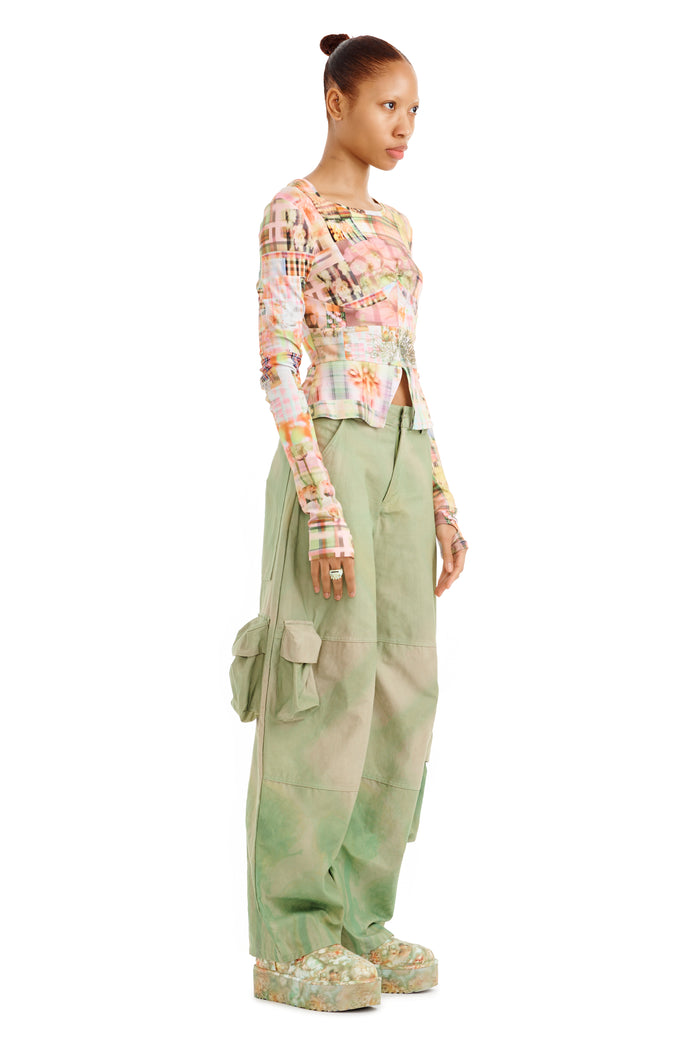 Collina Strada MULTI PLAID L/S GINA TEE XSMALL