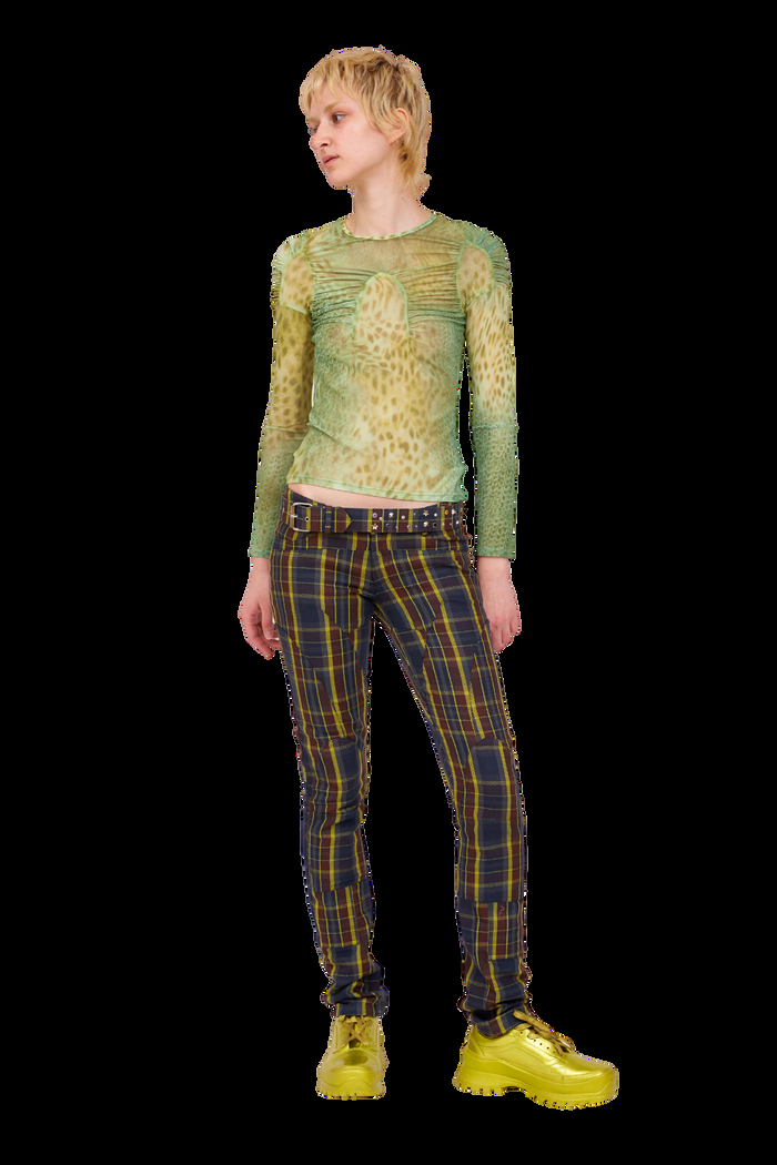 Collina Strada NAVY LIME PLAID RAWR PANT XSMALL