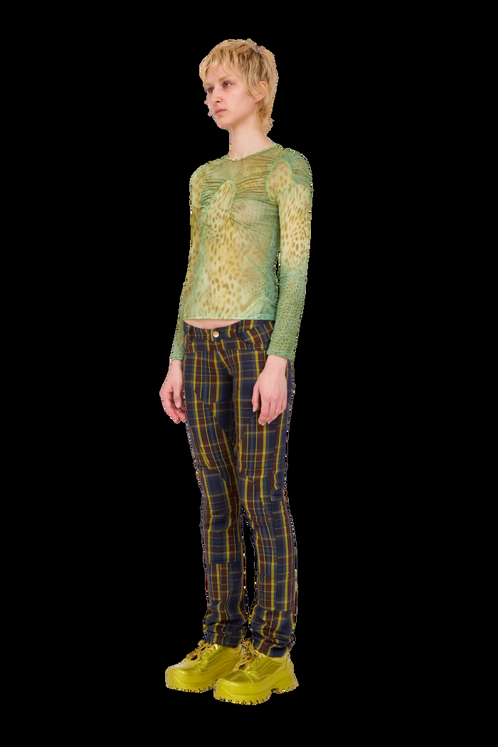 Collina Strada NAVY LIME PLAID RAWR PANT XSMALL