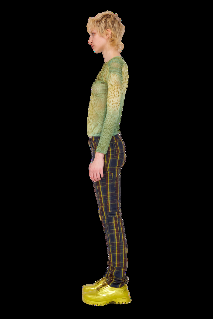 Collina Strada NAVY LIME PLAID RAWR PANT XSMALL