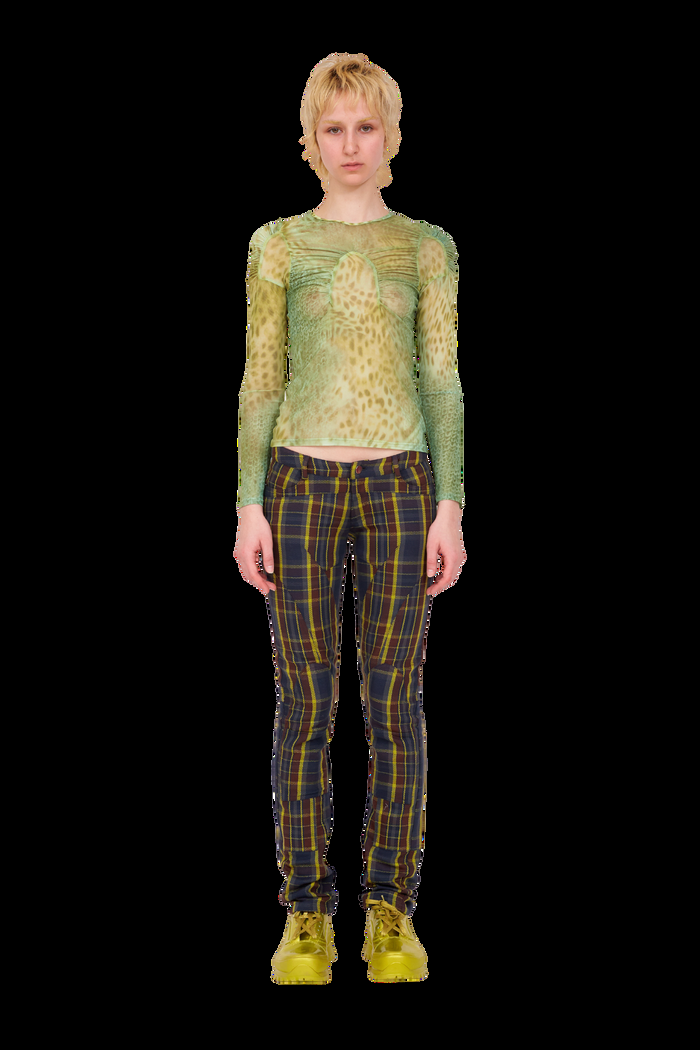 collina strada NAVY LIME PLAID RAWR PANT XSMALL