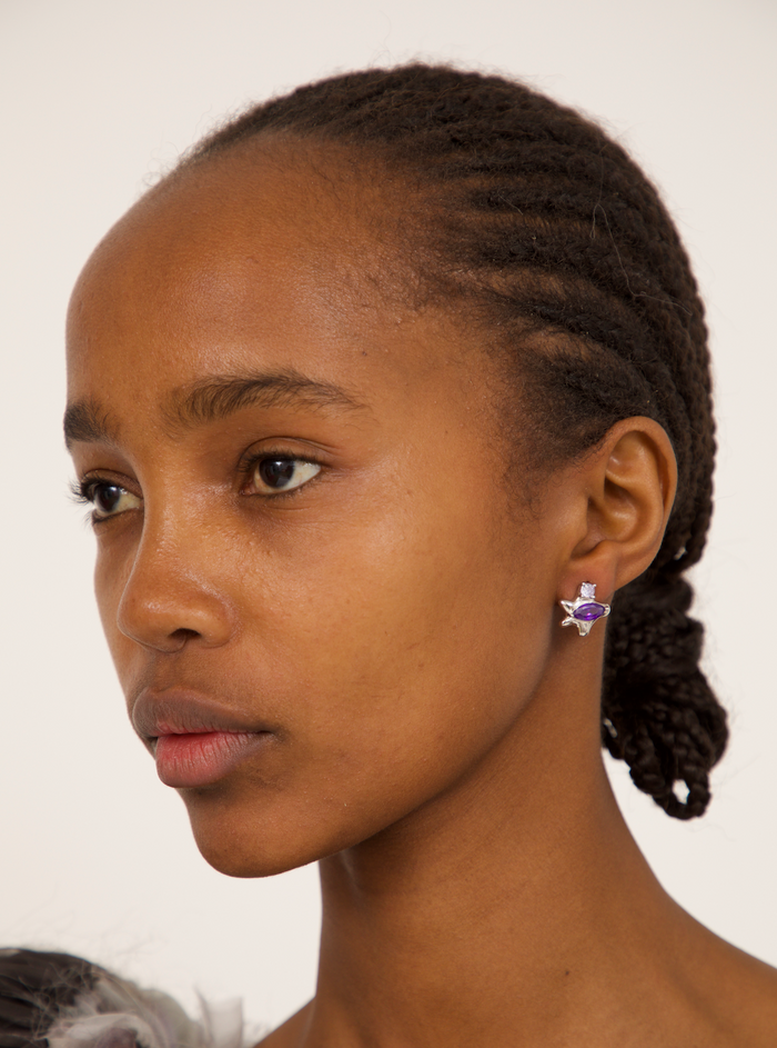 Collina Strada OLIVE AMETHYST STELLA STUDS