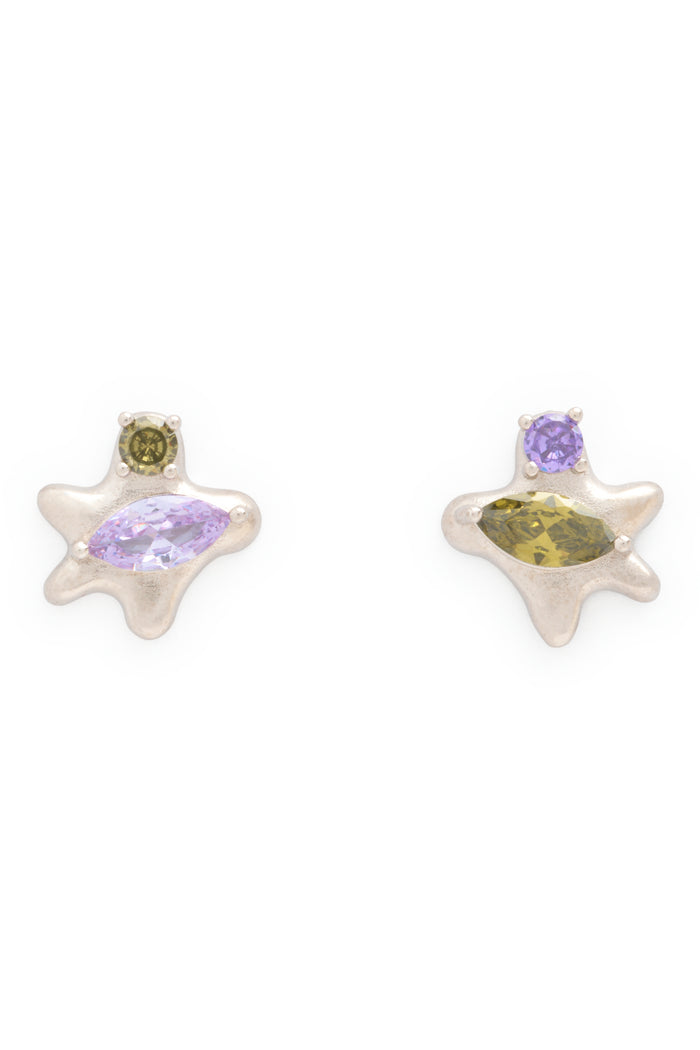 collina strada OLIVE AMETHYST STELLA STUDS