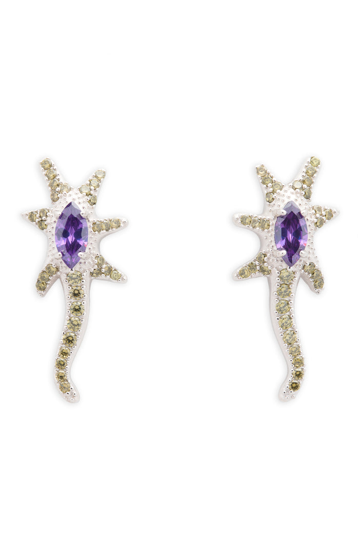 collina strada OLIVE LAVANDER STAR TRAIL EARRINGS