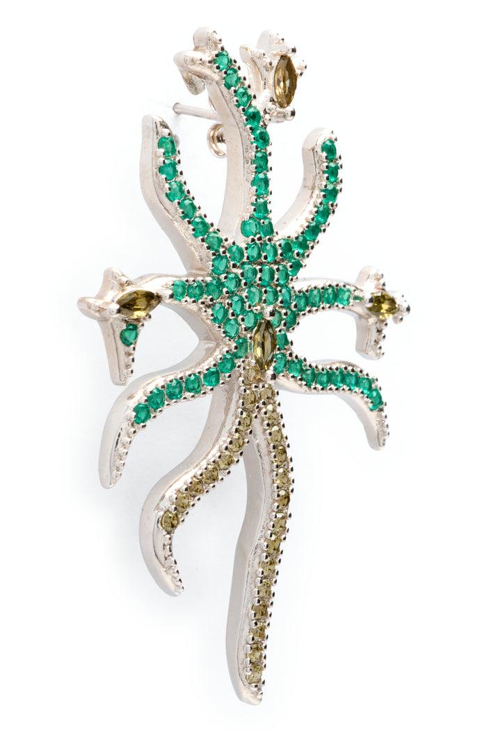 Collina Strada OLIVINE EMERALD ETOILE EARRING