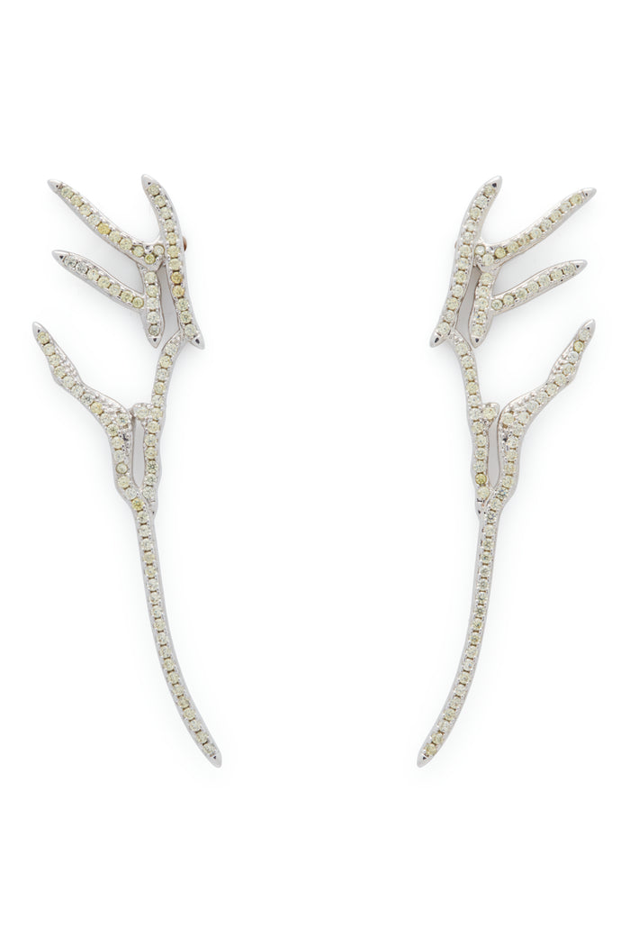 collina strada OLIVINE PAVE WING EARRINGS